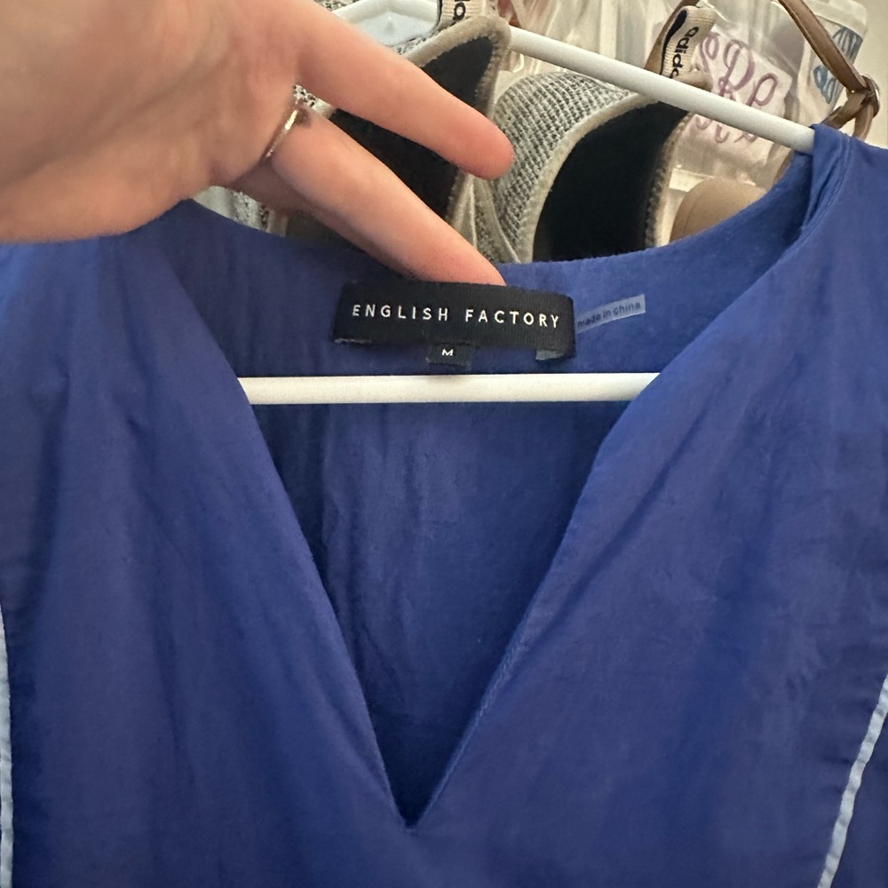 English Factory Royal Blue Dress with White Accents - Picture 2 of 2